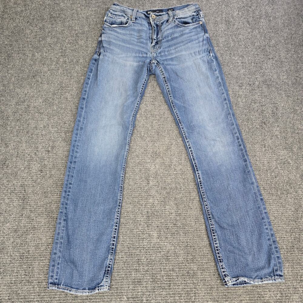 BKE Alec Jeans Mens 30x34 Blue Straight Stretch Denim Medium Wash Buckle